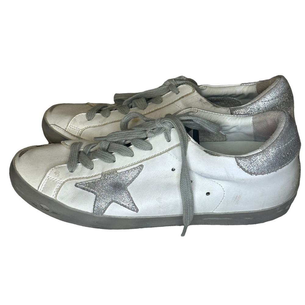 GOLDEN GOOSE GRAY AND WHITE SUPERSTAR SNEAKER EU 38